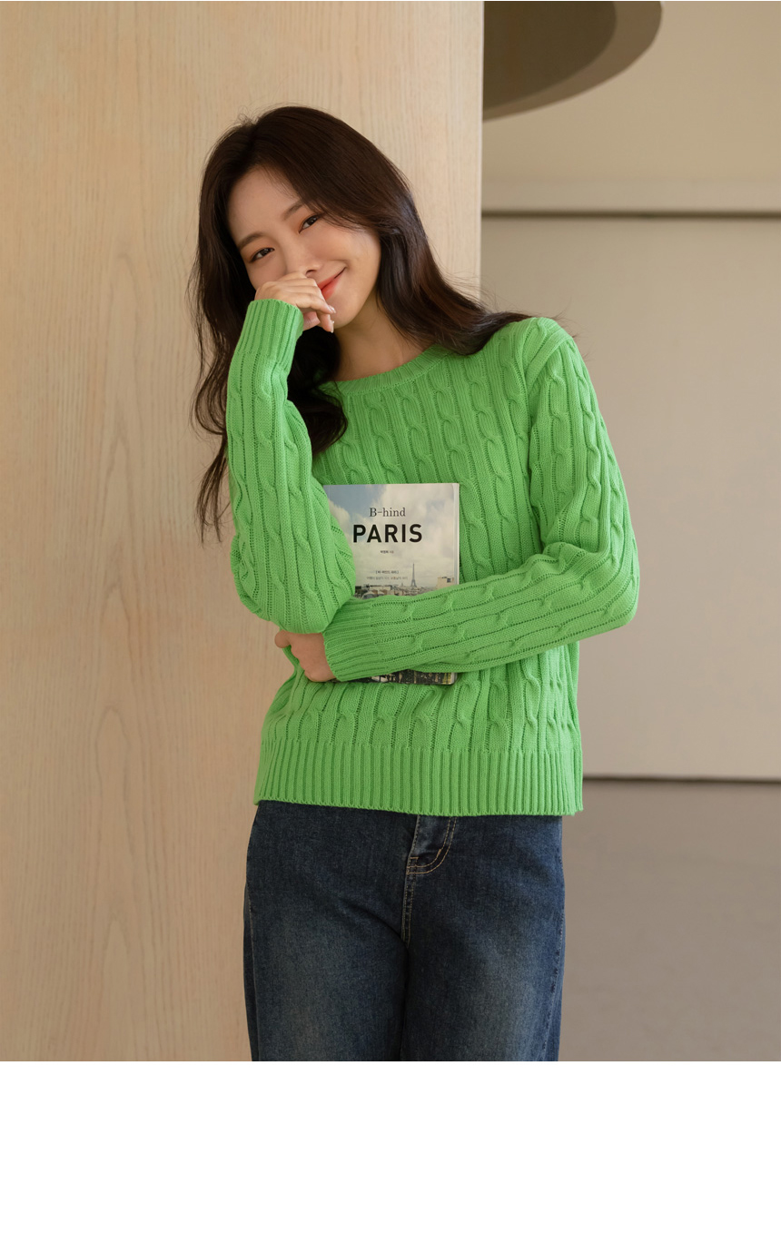YE JIN / YELLOW GREEN color, ROUND neck, FREE size