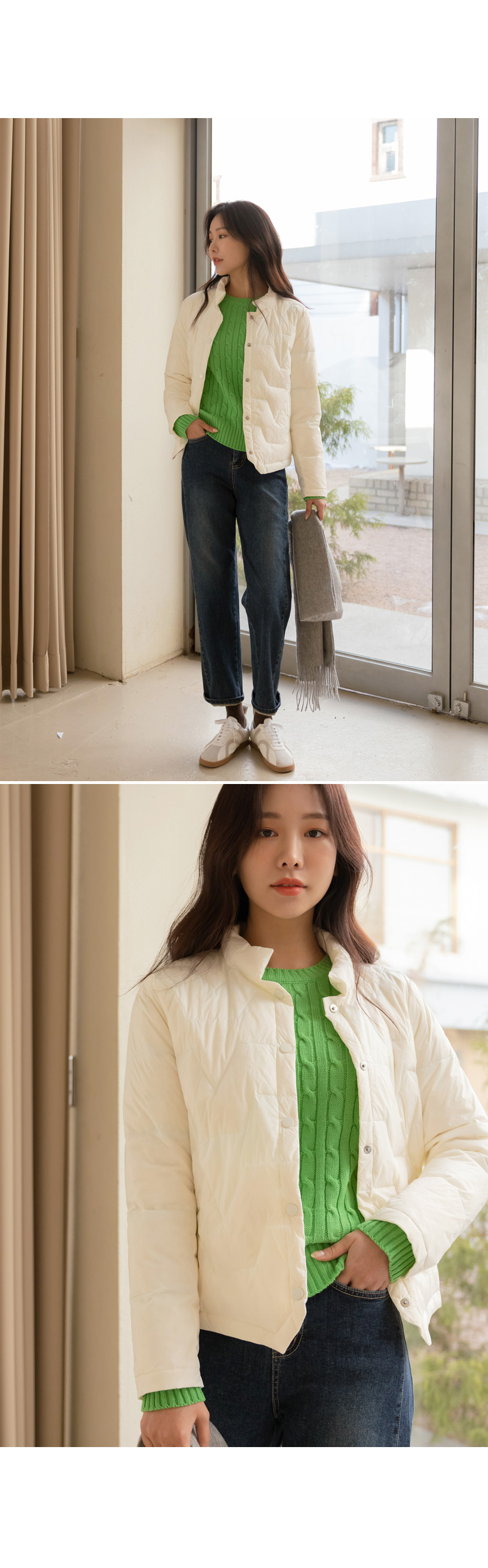 YE JIN / YELLOW GREEN color, ROUND neck, FREE size